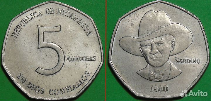 Никарагуа 5 кордоба 1980 год