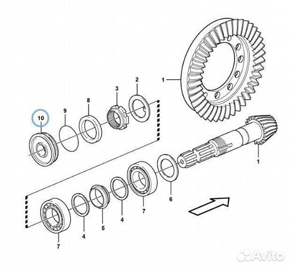 6193433M1 Сальник хвостовика экскаватор погрузчик