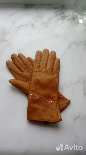 Перчатки женские кожаные новые