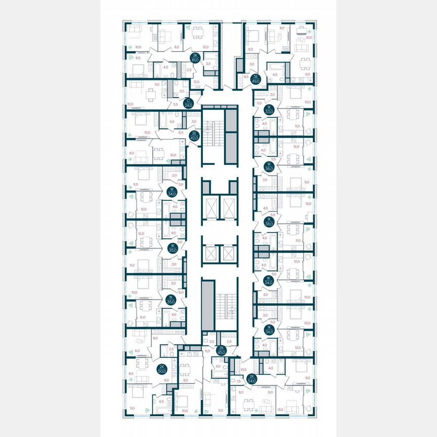 1-к. квартира, 35 м², 11/32 эт.