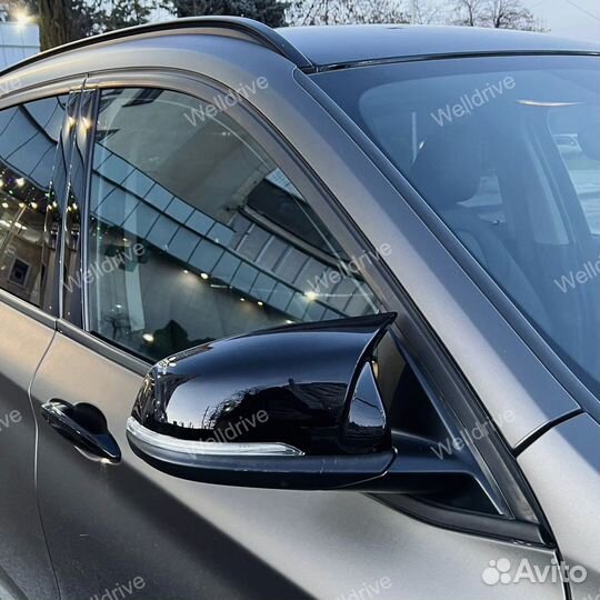 Накладки на зеркала BMW F48 М стиль черный глянец