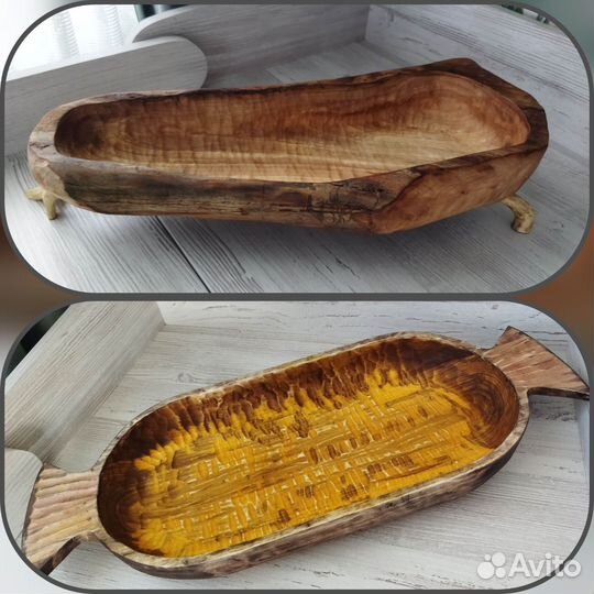 Деревянная посуда под фрукты, конфеты и др