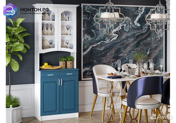 Буфет Констанция 2-х створчатый белый матовый / дж