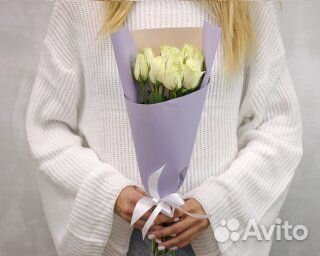 Букет из 9 белых роз 35-40 см (Кения)