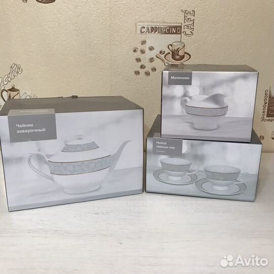 Сервиз чайный фарфоровый новый