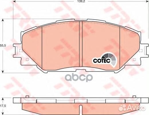 Колодки тормозные к-кт TRW GDB3425 TRW