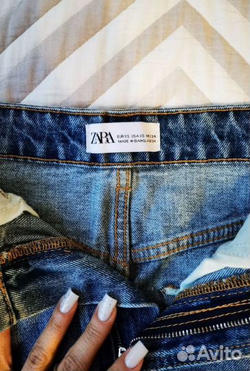 Джинсовая юбка zara 24 xs