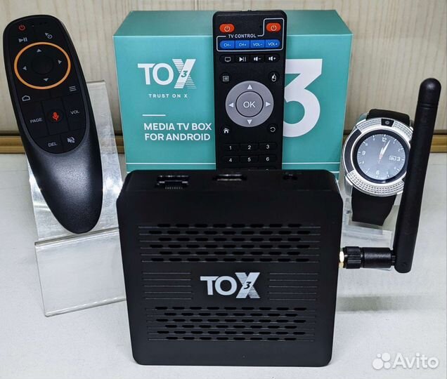 TV BOX приставка TOX 3 + Настройка + Аэромышь