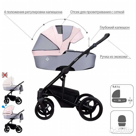 Коляска 2в1 Bebetto Torino