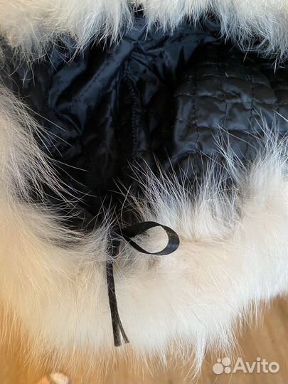 Шапка для девочки, подростка, песец, кожа