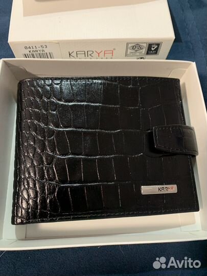 Кошелёк-партмоне Karya черный крокодил
