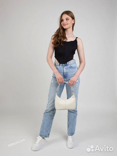 Сумка женская молочная