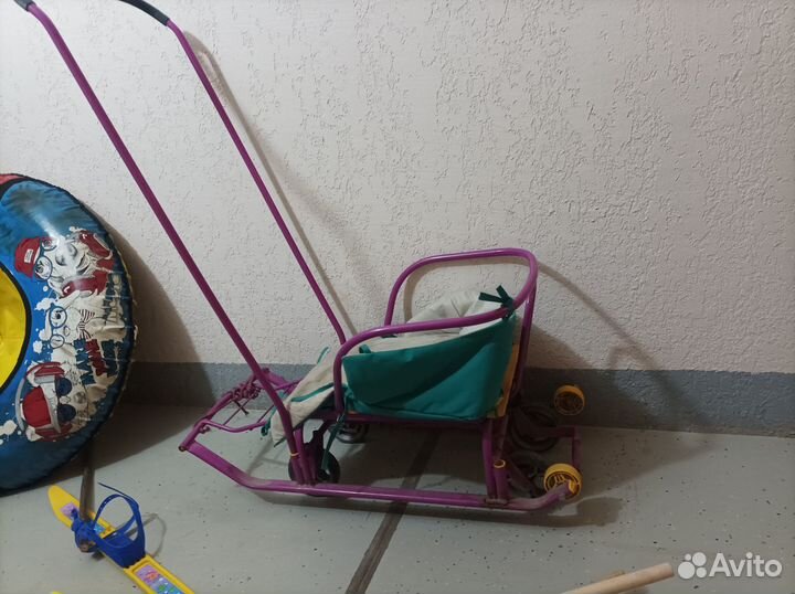 Детские санки на колесах бу