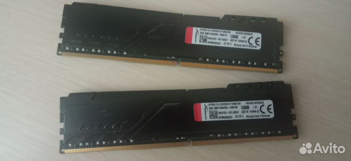Планки памяти (комплект) HyperX DDR4 2x4gb 2666MHz