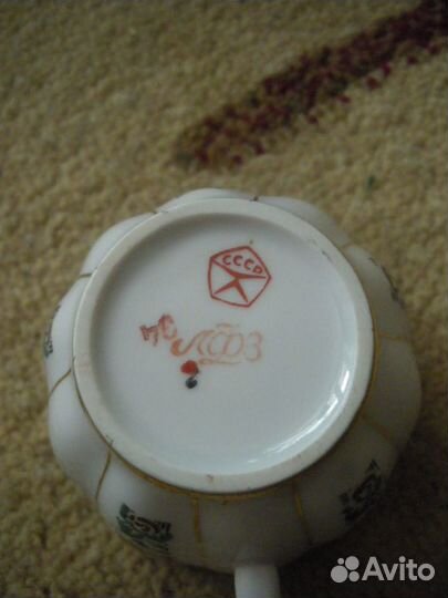 Сервиз кофейный лфз СССР Розочки в орнаменте