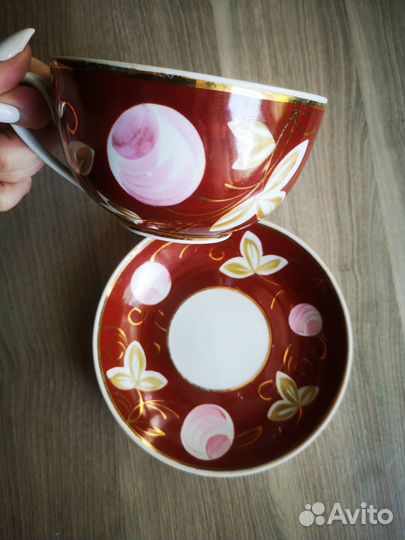 Чайная пара Вербилки Дмитровский фарфоровый завод