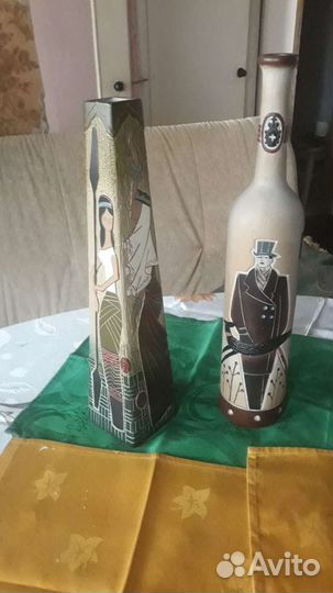Ваза и бутылка, авторское, дизайнерское исполнение