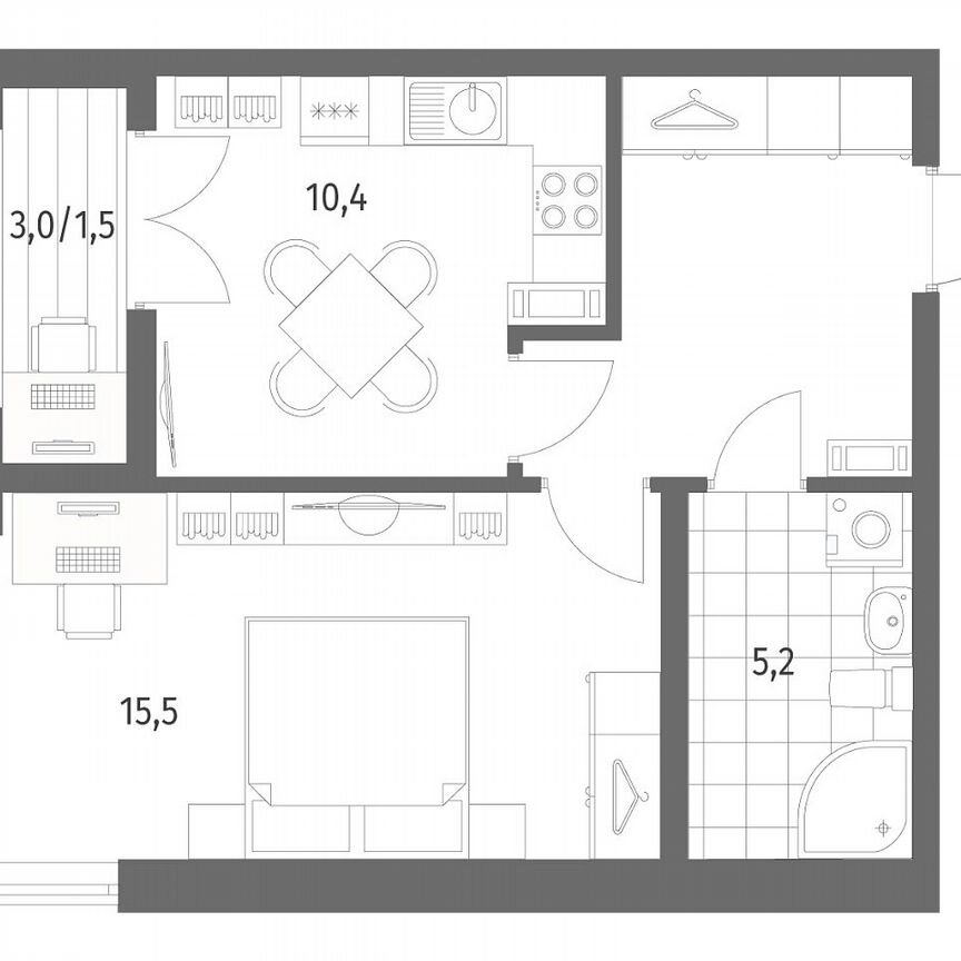 1-к. квартира, 40,8 м², 2/9 эт.