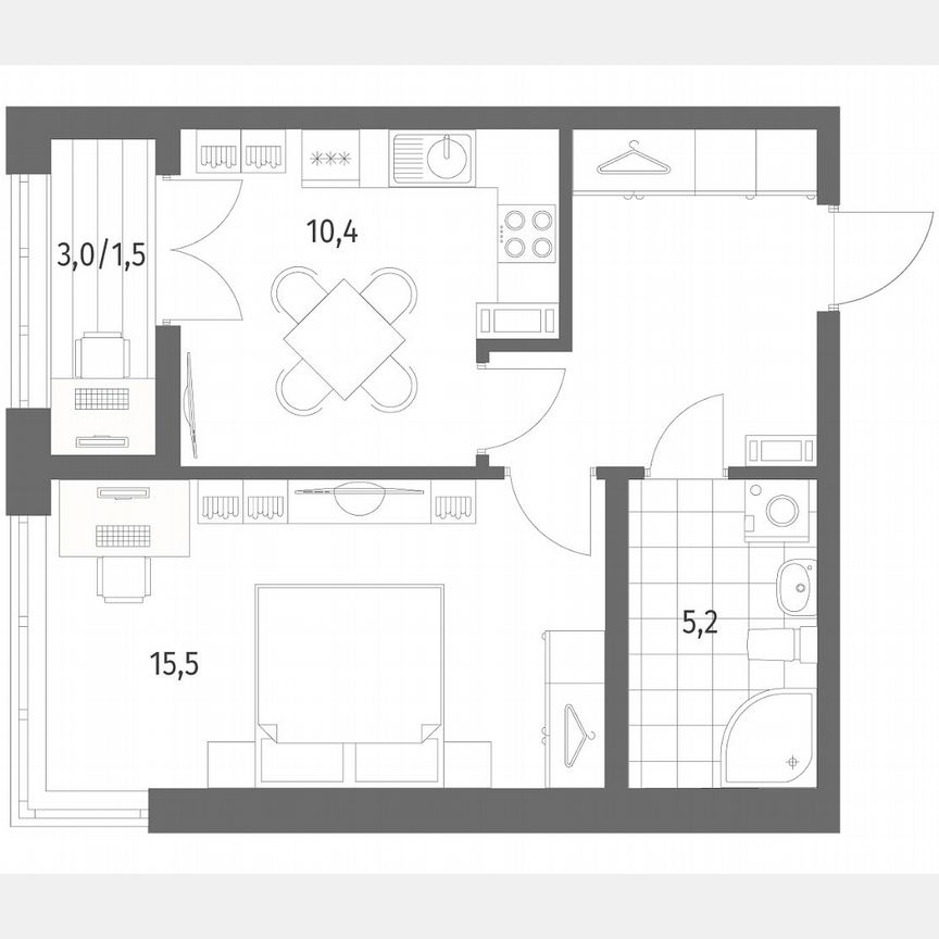 1-к. квартира, 40,8 м², 2/9 эт.