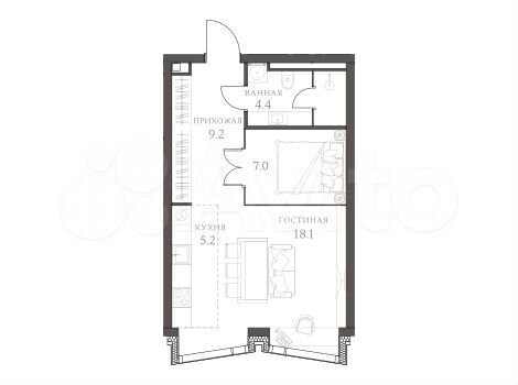 Апартаменты-студия, 44,8 м², 13/17 эт.