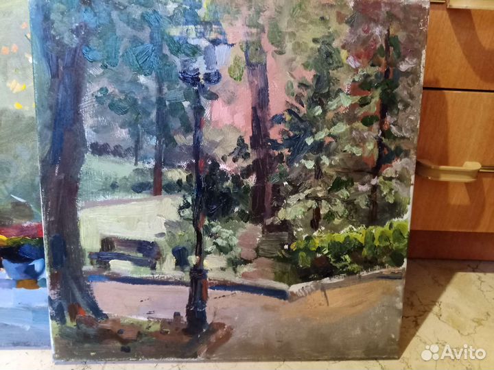 Картина маслом, этюд натюрморта, пейзаж набережной