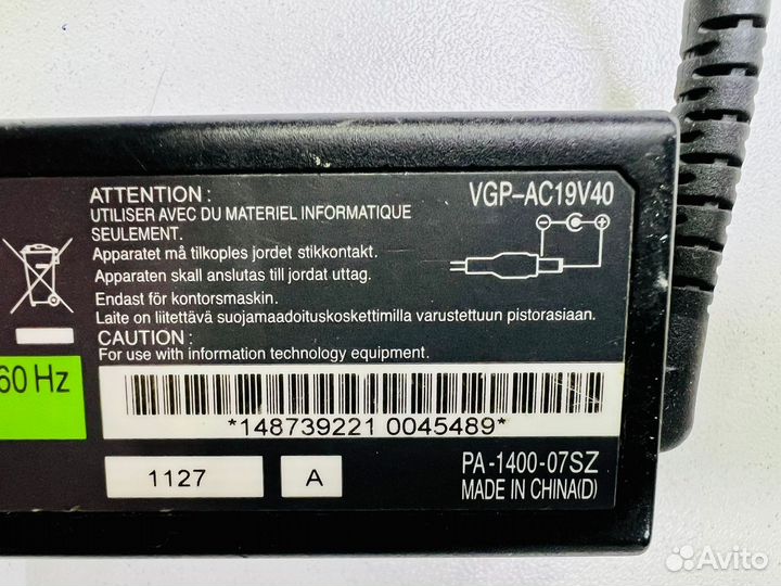 Блок питания sony VGP-AC19V40