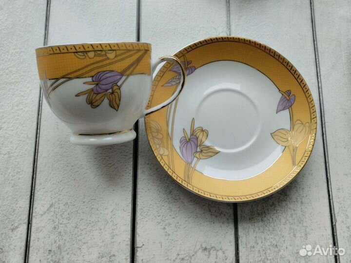 Чайные чашки с блюдцами фарфор