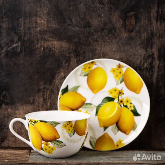 Чайная пара «с лимоном» (чашка с блюдцем)