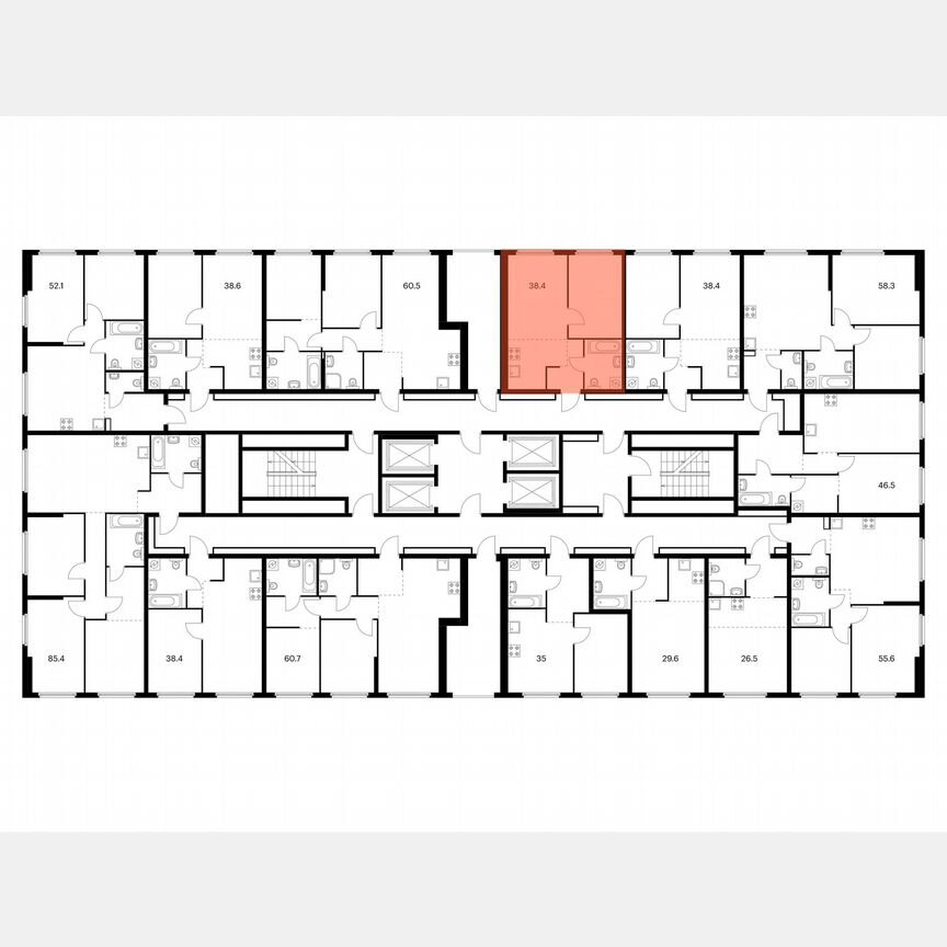 1-к. квартира, 38,4 м², 32/32 эт.
