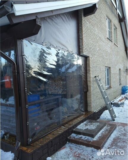 Мягкие пвх окна на беседку прозрачные рулонные