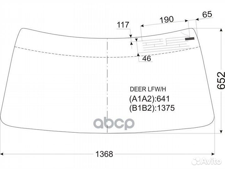 Стекло лобовое (Антенна/ В резинку) Great Wall