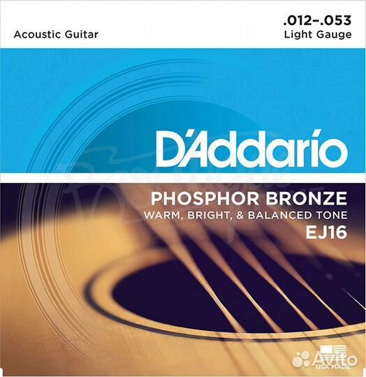 D'Addario EJ16 струны для акк. гитары фосф/бронза