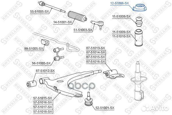 Опора передн. амортизатора 12-51006-SX Stellox