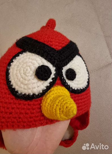 Смешная шапка детская Angry Birds птичка красная