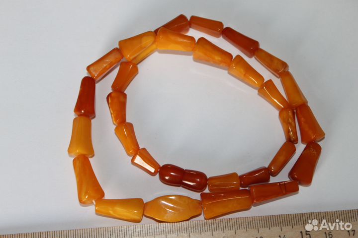 Бусы пейзажный янтарь из СССР. 