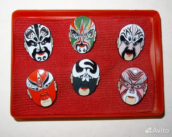 Набор значков китайских масок пекинской оперы