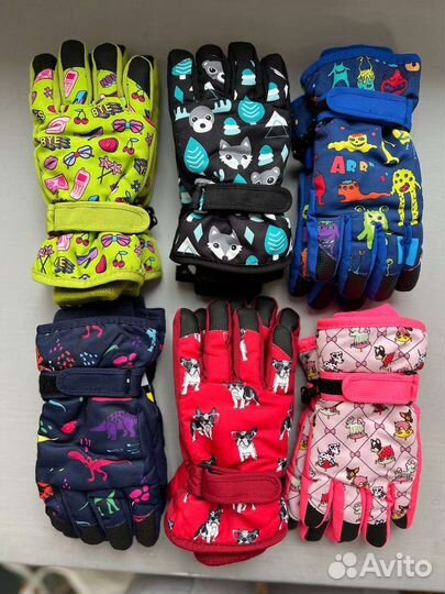 Детские перчатки непромокаемые на 6-8 лет