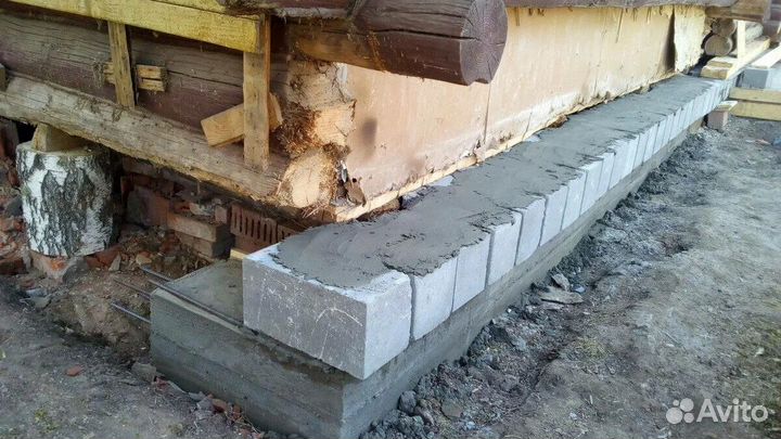 Фундамент венцы отмостка