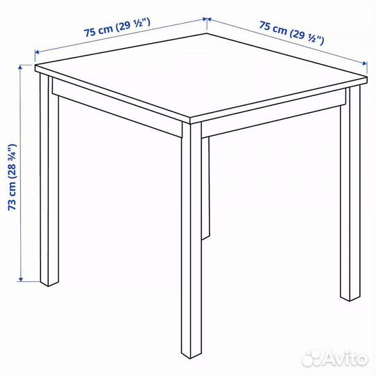 Икея инго IKEA ingo – Стол квадратный деревянный