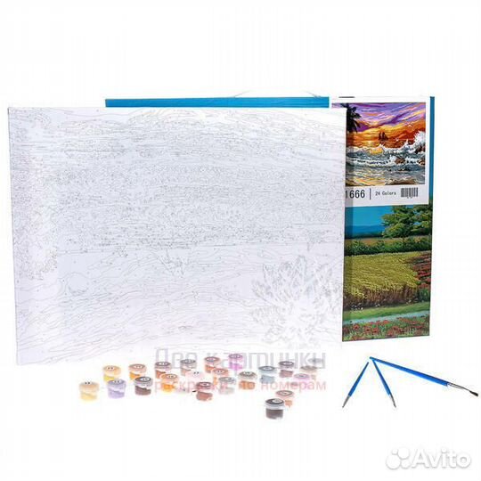 Картина по номерам 30x40 Букет разноцветных тюльпа