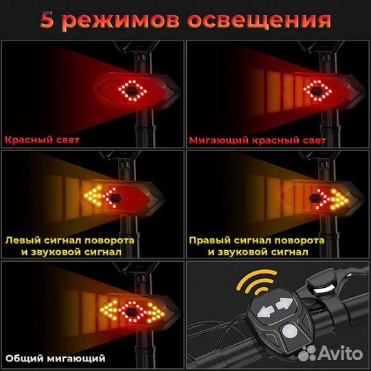 Фонарь на велосипед, поворотник для велосипеда