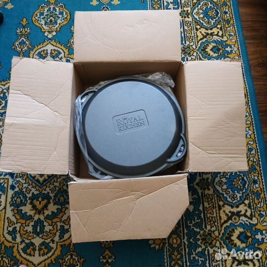 Казан чугунный 9 литров с крышкой - сковородой