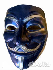 Маска анонимуса черная,золотая,серебряная