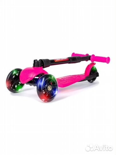 Самокат детский baby (светящиеся колеса) розовый