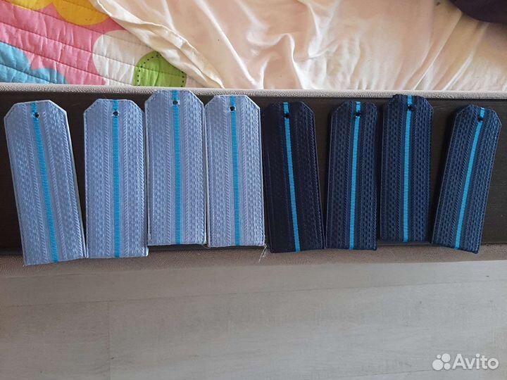 Погоны ввс/вкс голубые и темные с одним просветом