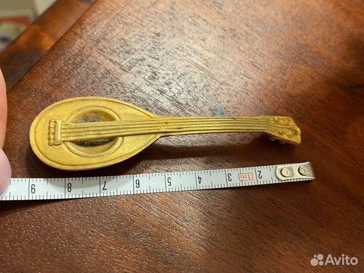 Мандолина бронзовая мини антикварная. Франция