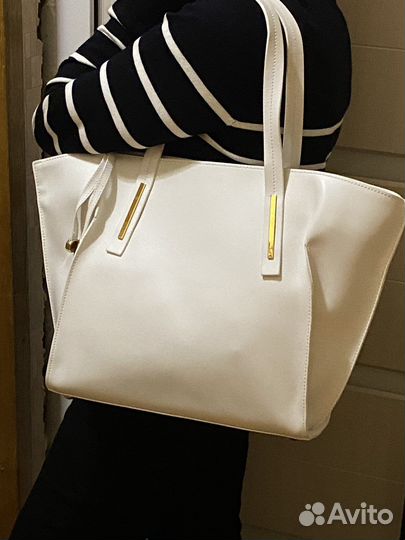 Сумка женская натуральная кожа белая