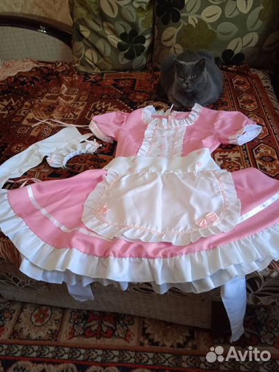 Костюм горничной аниме розовый косплей