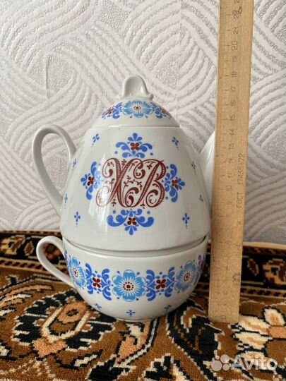 Пасхальный заварочный чайник с чашкой