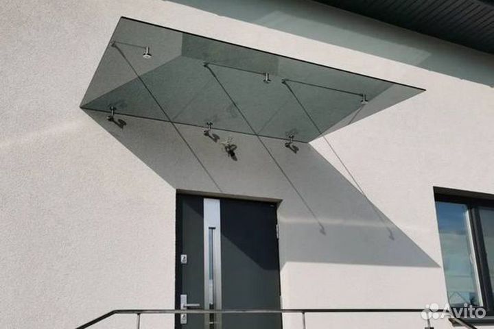 Козырек навесной стеклянный
